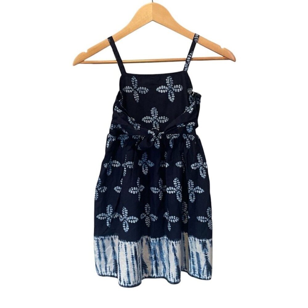 Gap Kids Dress Girl's Medium Sleeveless Cotton Blue Tie Dyed Floral Summer